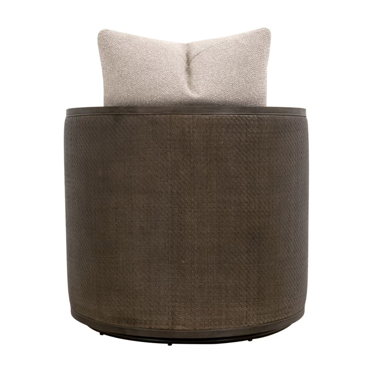 Palm Beach Swivel Club Chair Matte Brown Oak & Cane