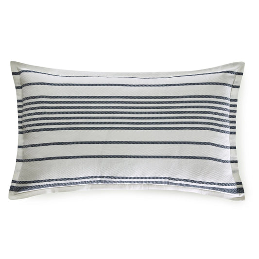 Belize King Pillow White and Navy 20x36
