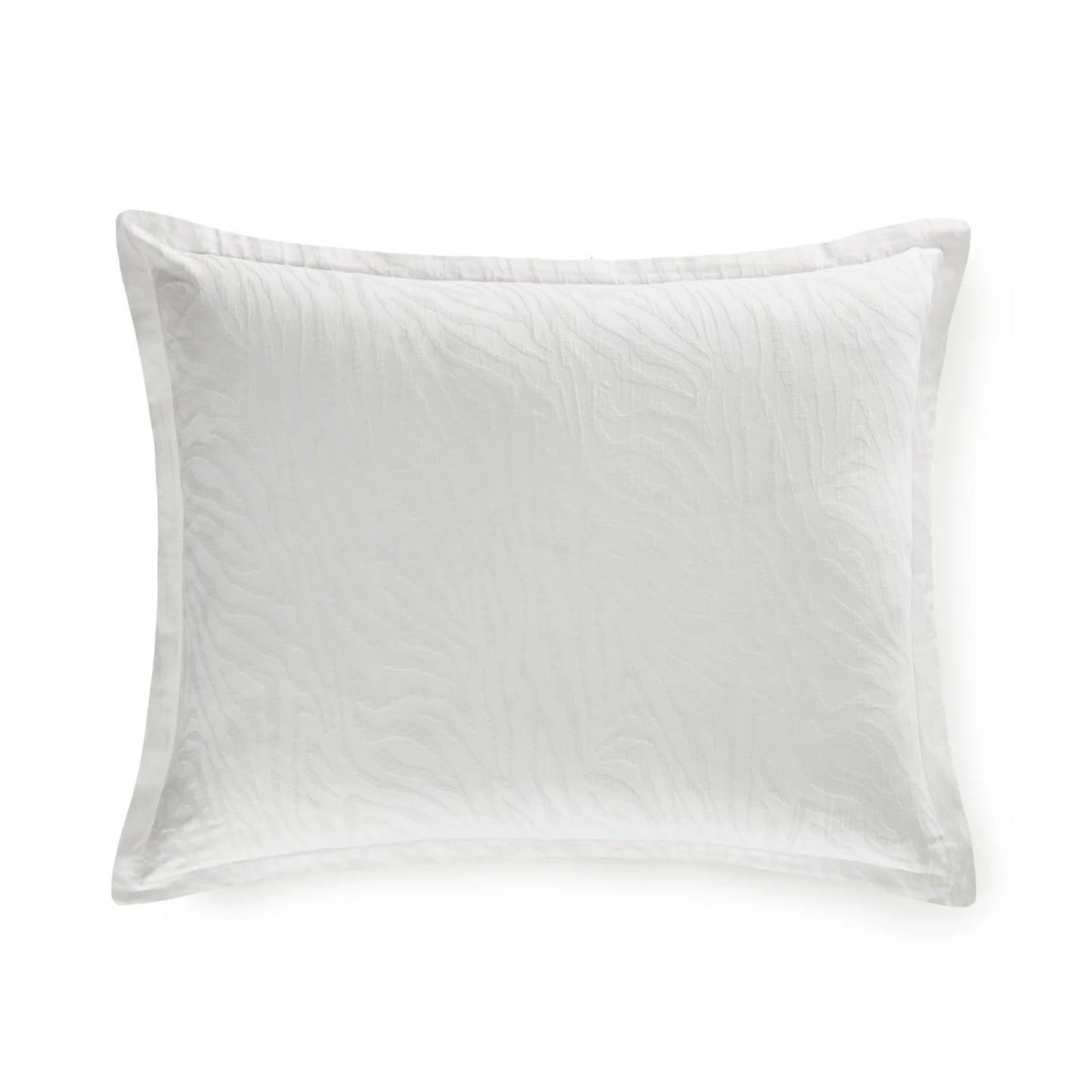 Waves Standard Pillow White Cotton and Linen 20x26