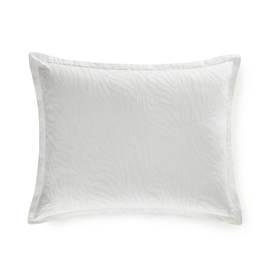 Waves Standard Pillow White Cotton and Linen 20x26