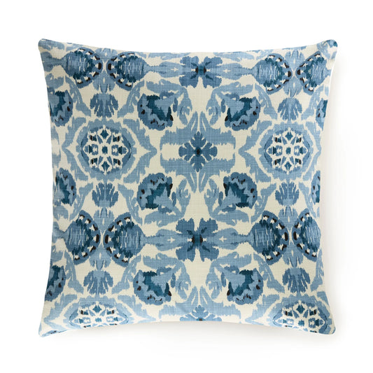 McKenzie Denim Printed Cotton Square Pillow- Made-To-Order