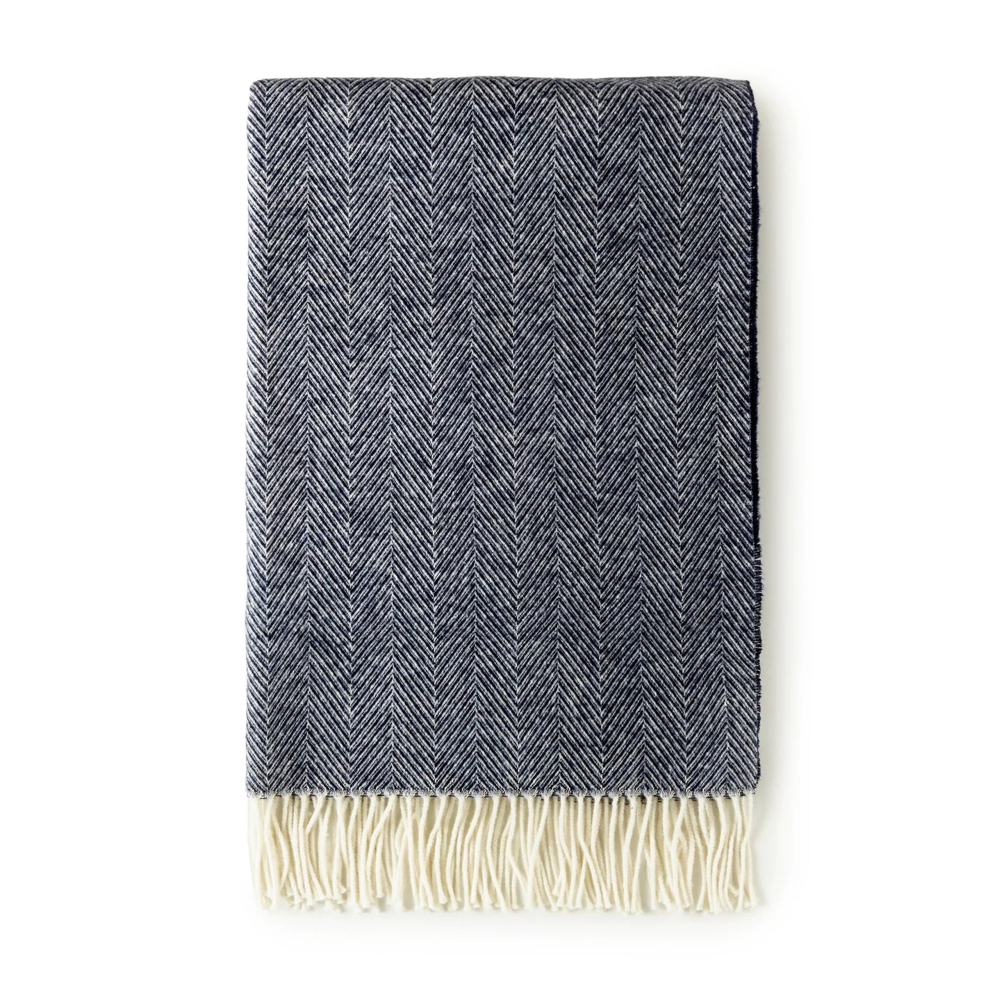 Sunset Chevron Throw – Navy Blue Acrylic | Cotton 51" x 71"