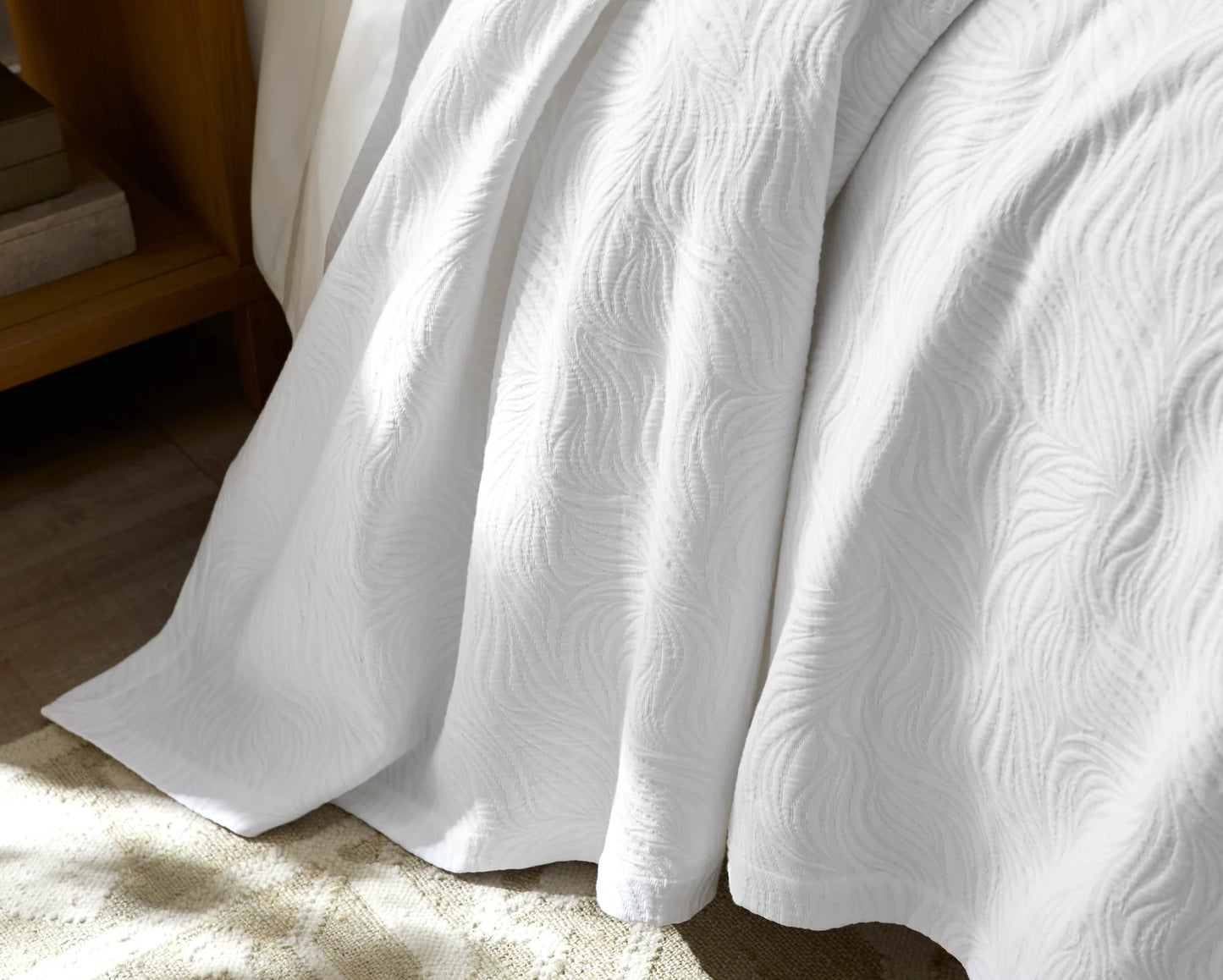 Caribbean Matelassé Coverlet White Cotton