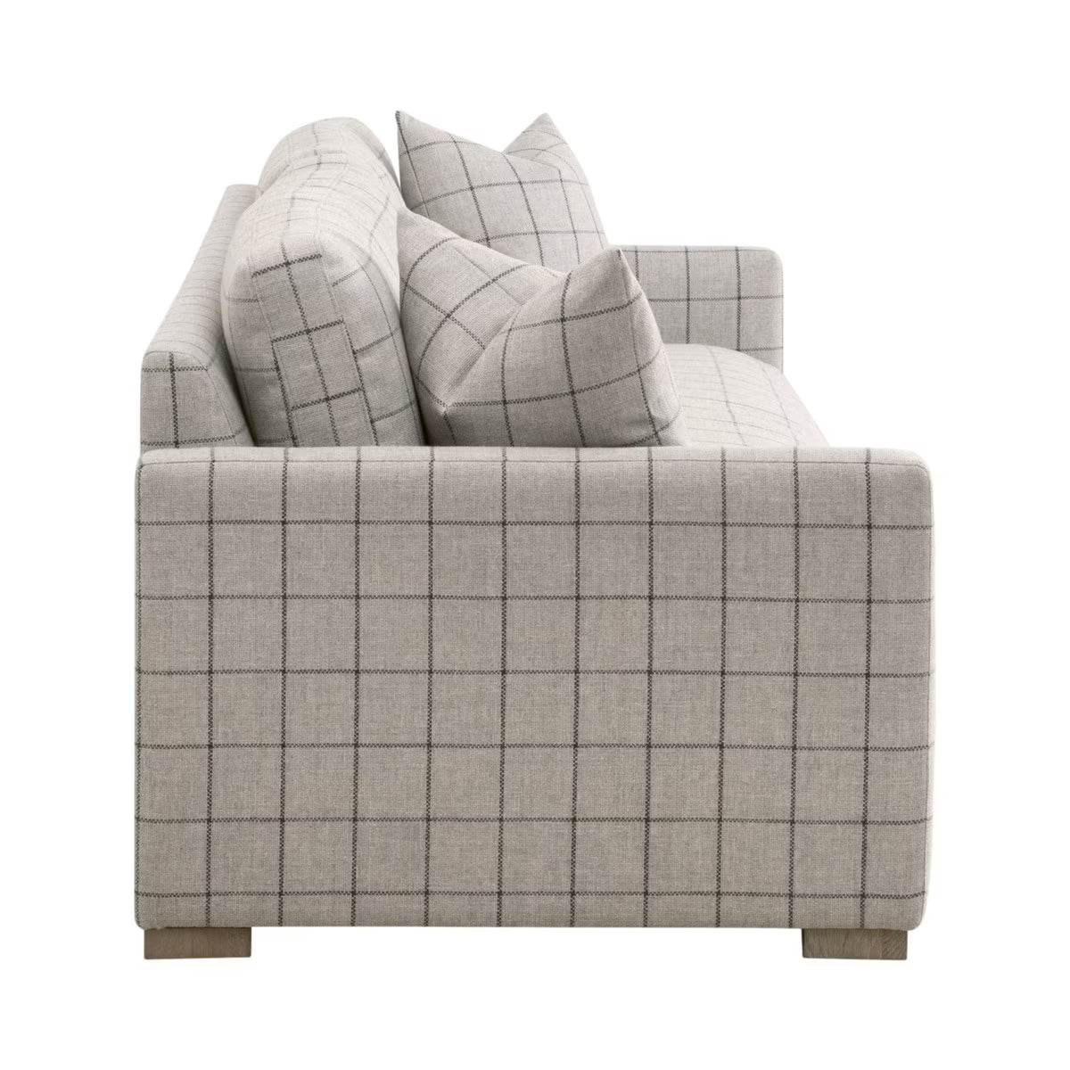 Pebble Beach Slim Arm Sofa Performance Windowpane Cement