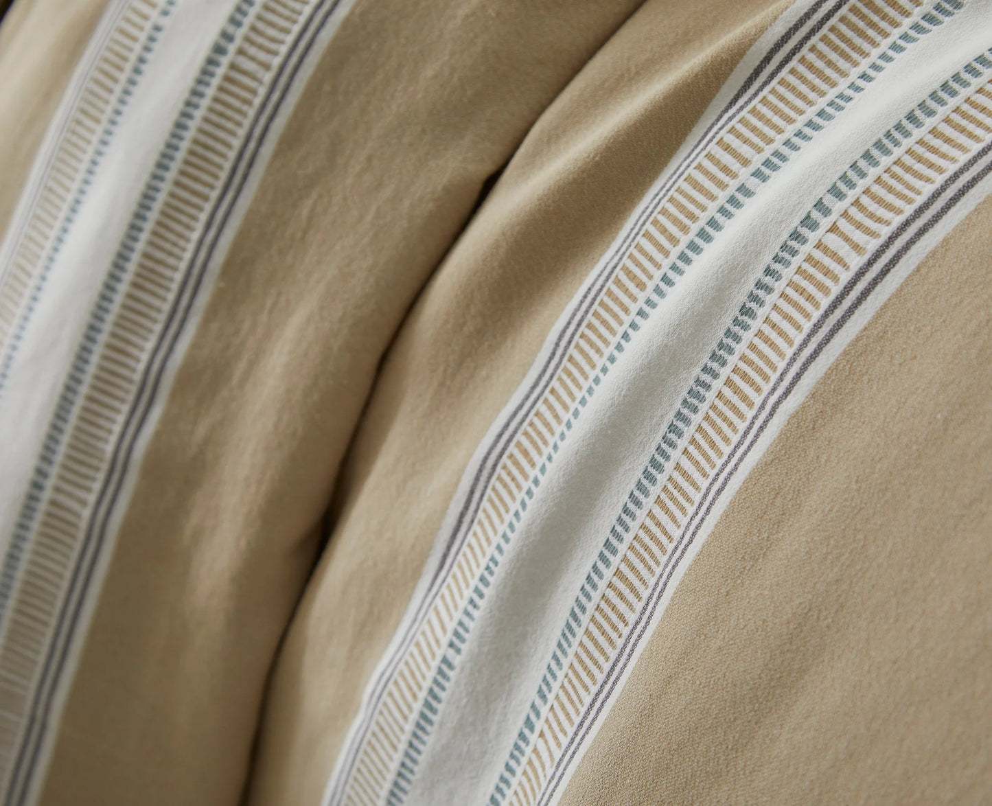 Come Monday King Duvet Set – Sand & Taupe Cotton | 1 King Duvet Cover + 3 Euro Shams | Inserts Not Included
