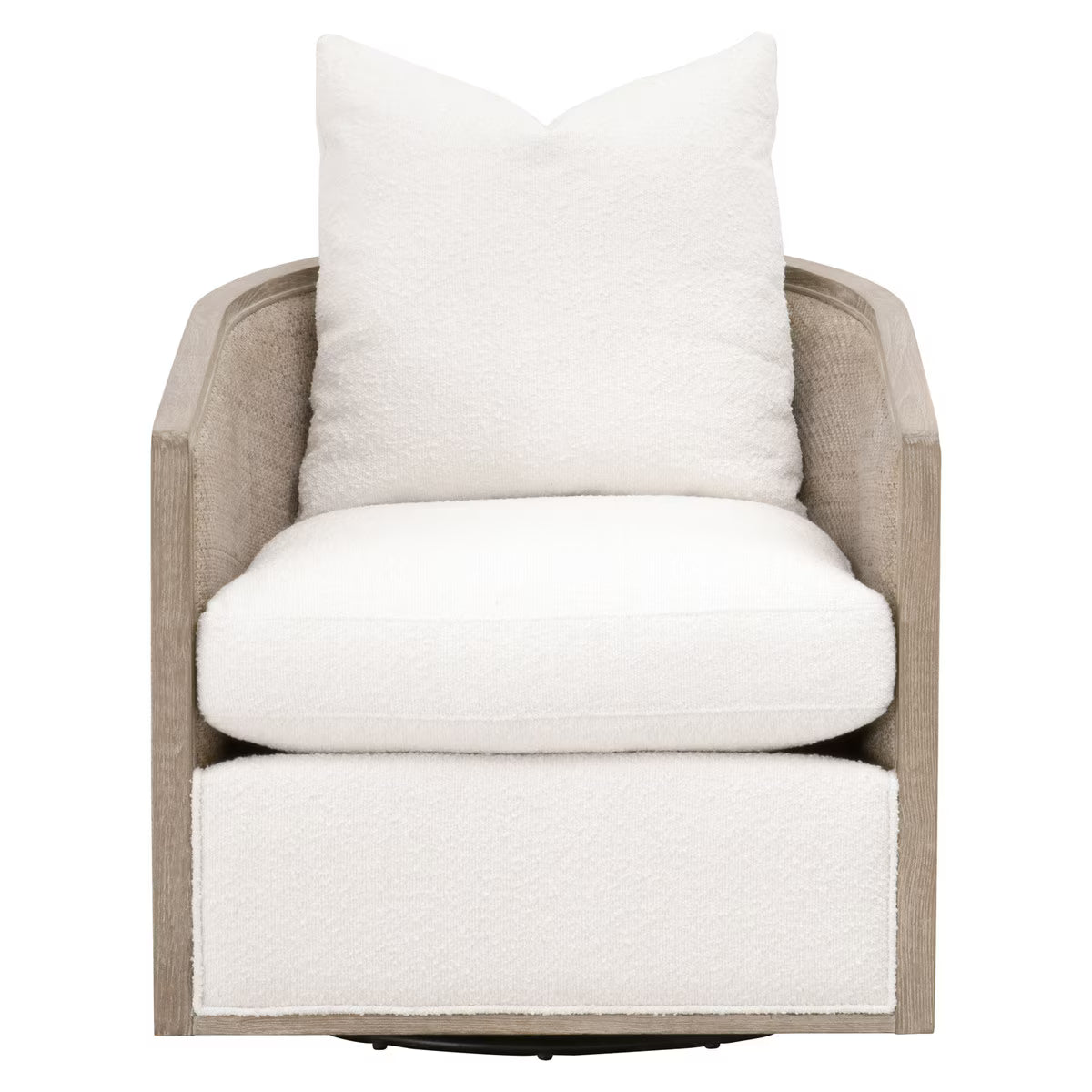 Palm Beach Swivel Club Chair Natural Gray Oak & Cane