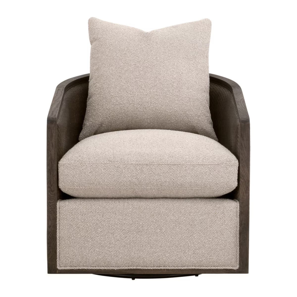 Palm Beach Swivel Club Chair Matte Brown Oak & Cane