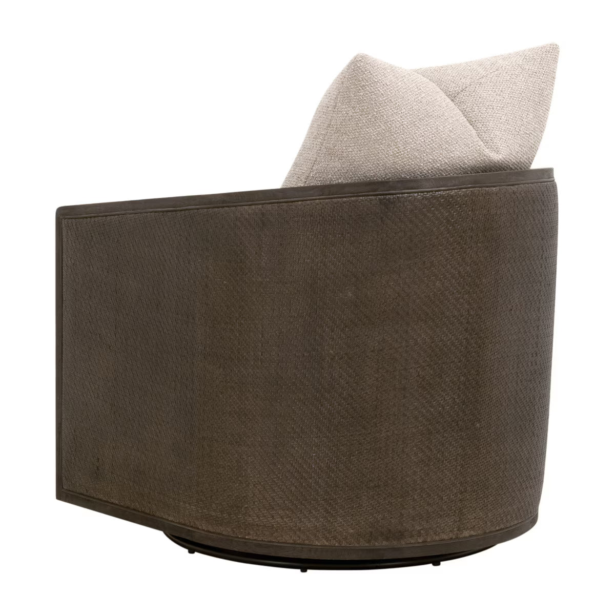 Palm Beach Swivel Club Chair Matte Brown Oak & Cane