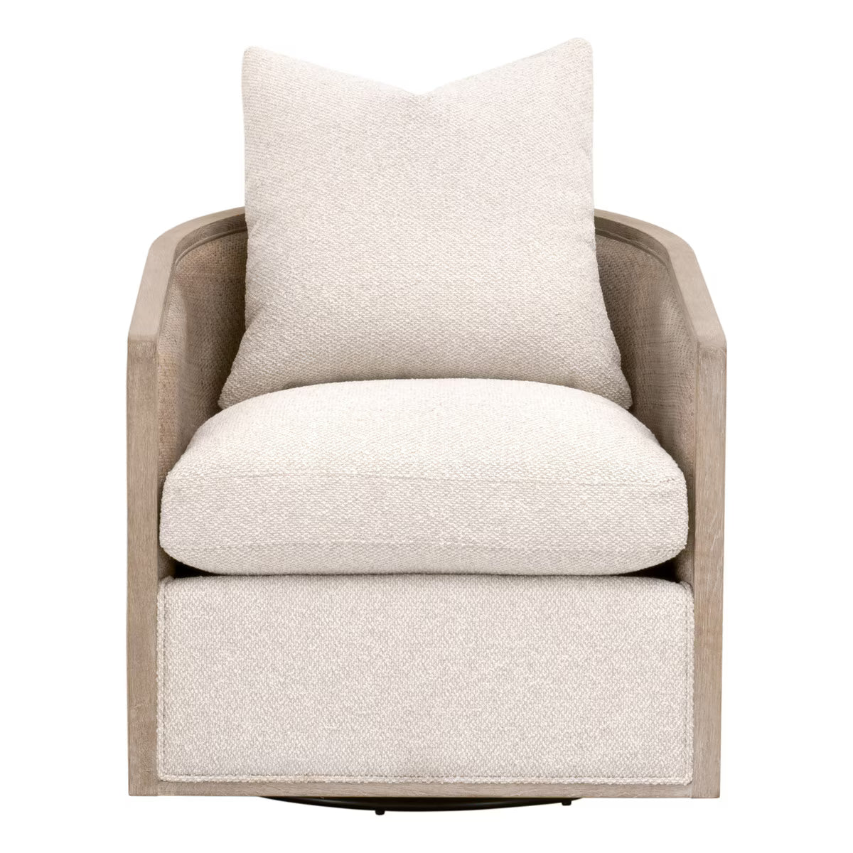 Palm Beach Swivel Club Chair Natural Gray Oak & Cane