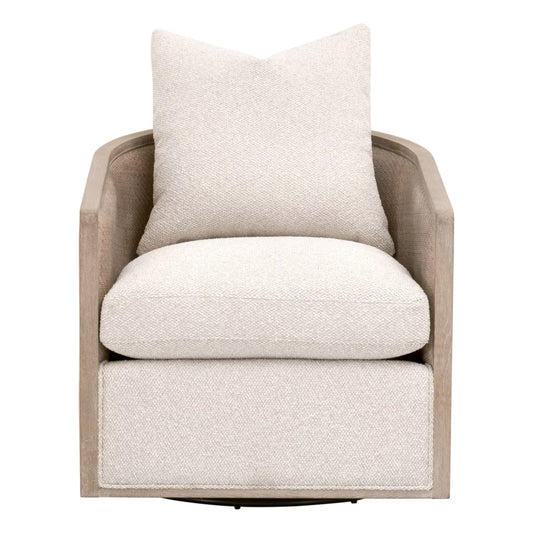 Palm Beach Swivel Club Chair Natural Gray Oak & Cane