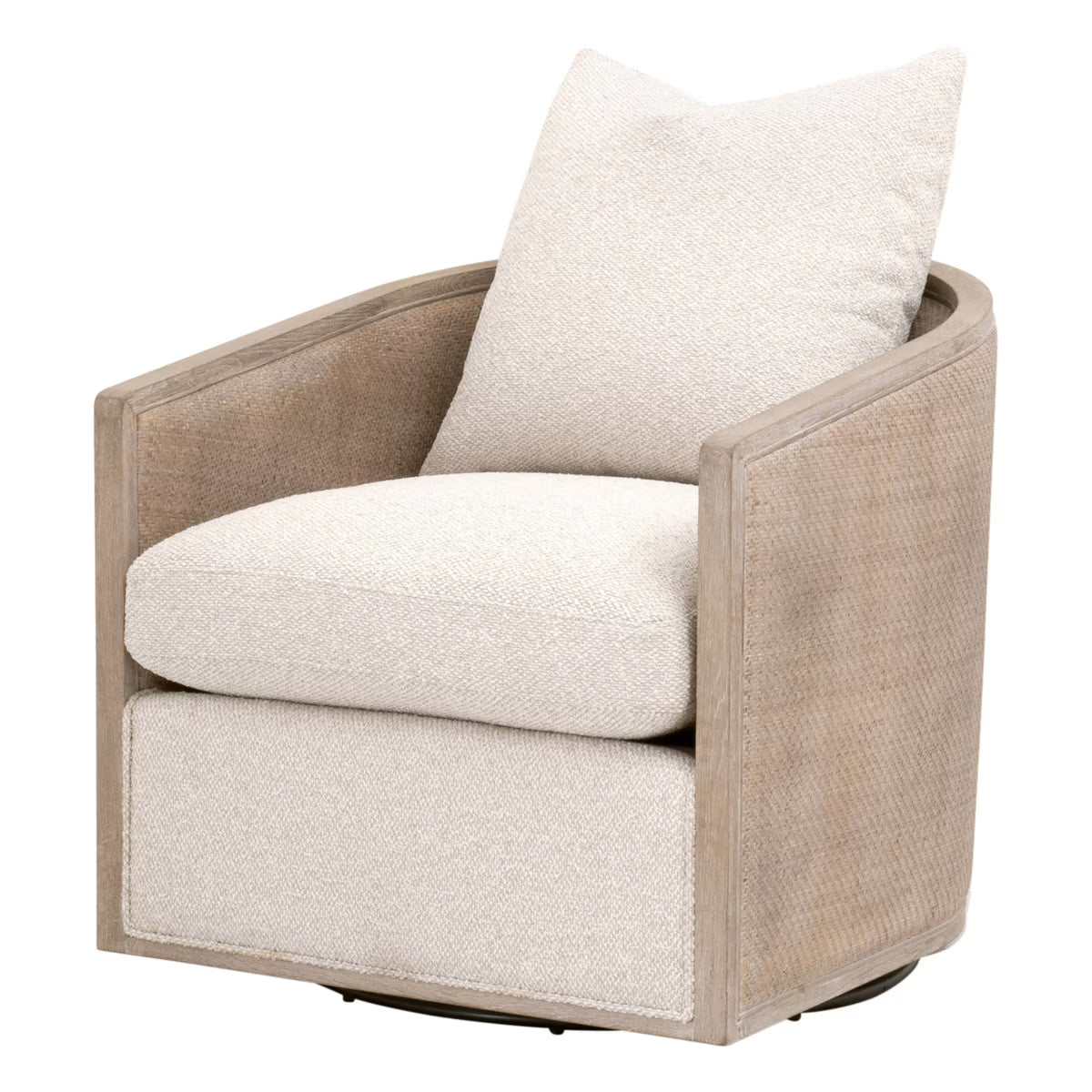 Palm Beach Swivel Club Chair Natural Gray Oak & Cane