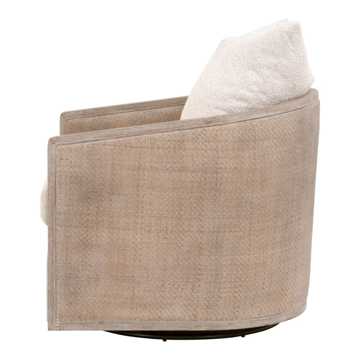 Palm Beach Swivel Club Chair Natural Gray Oak & Cane