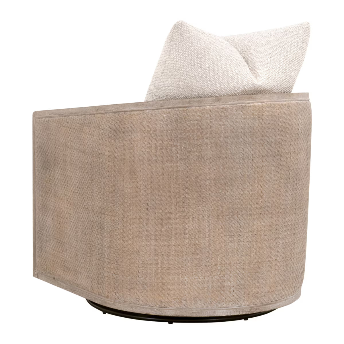 Palm Beach Swivel Club Chair Natural Gray Oak & Cane