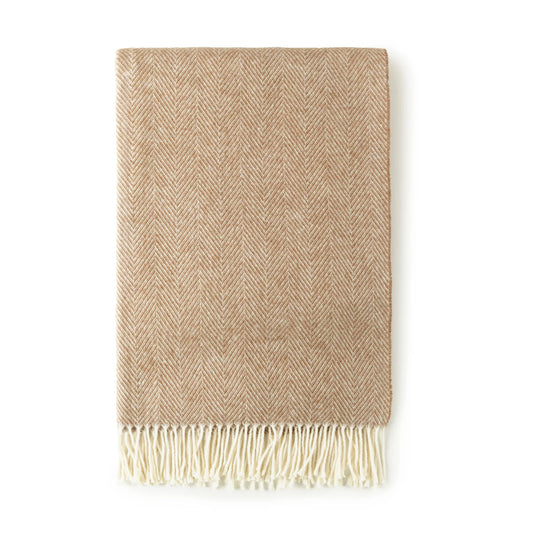 Sunset Chevron Throw – Taupe Acrylic | Cotton 51" x 71"