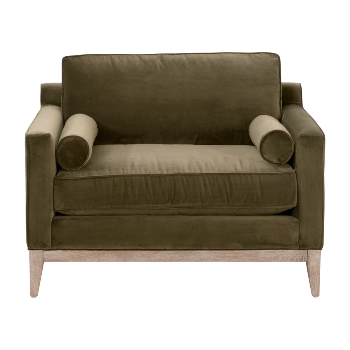 Poppy Hills Post Modern Sofa Chair Olive Velvet