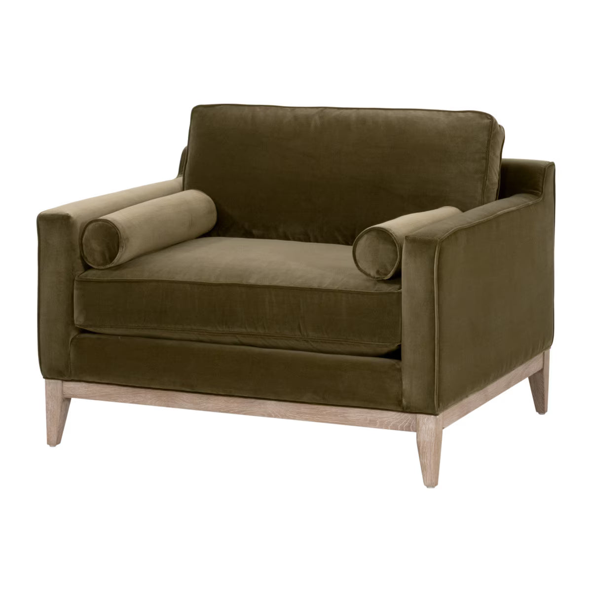 Poppy Hills Post Modern Sofa Chair Olive Velvet