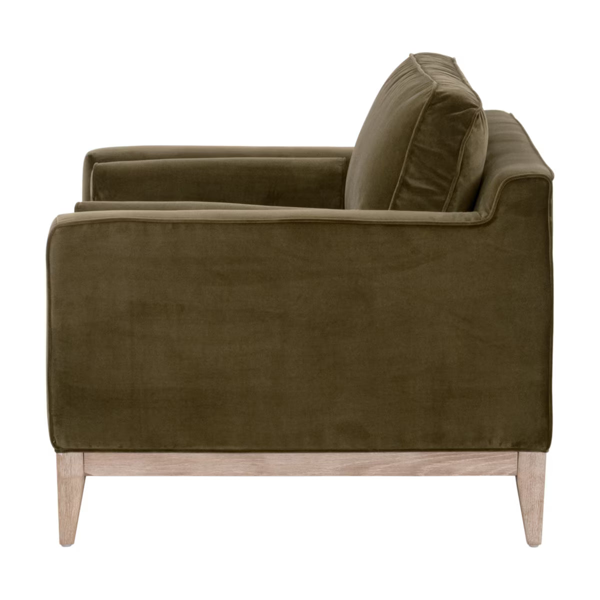 Poppy Hills Post Modern Sofa Chair Olive Velvet