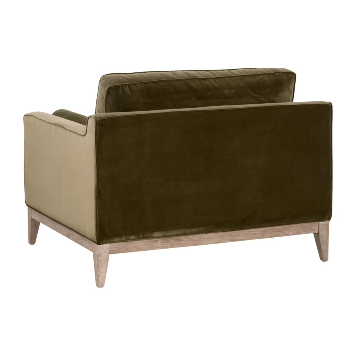 Poppy Hills Post Modern Sofa Chair Olive Velvet