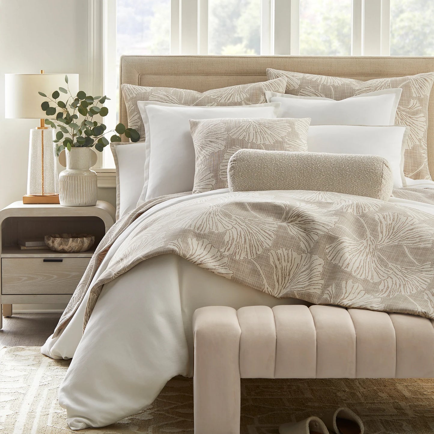 Sandbar King Duvet Set – Ivory Cotton | 1 King Duvet Cover + 3 Euro Shams | Inserts Not Included