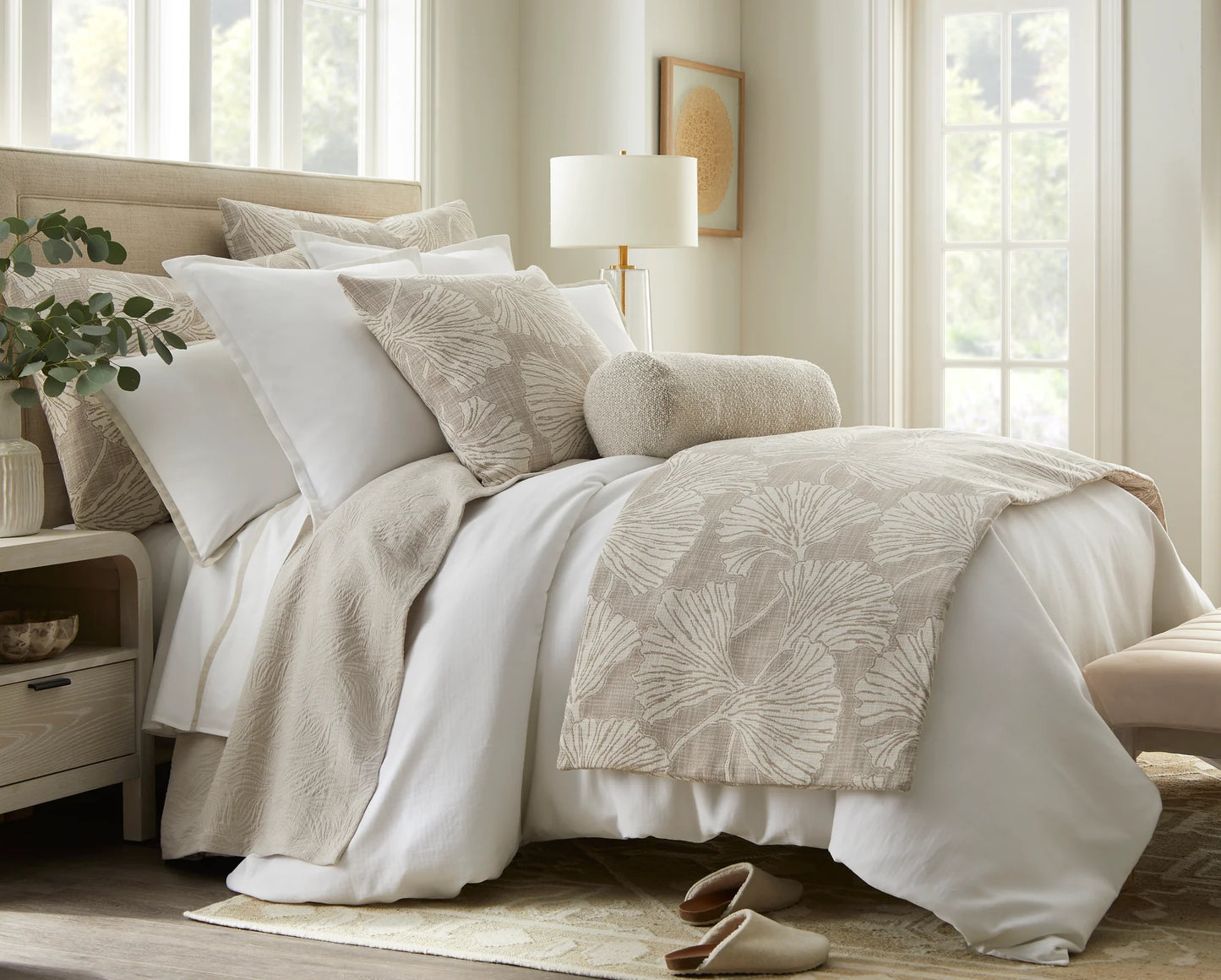 Sandbar King Duvet Set – Ivory Cotton | 1 King Duvet Cover + 3 Euro Shams | Inserts Not Included