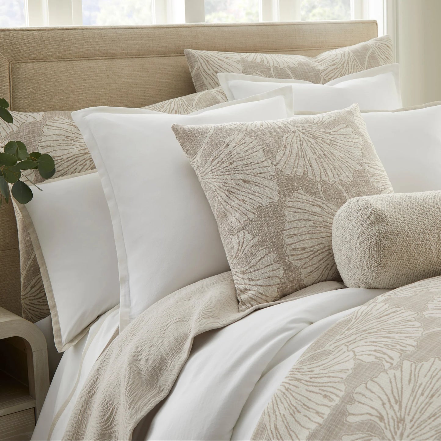 Florus Pebble Woven Chenille Square Pillow- Made-To-Order