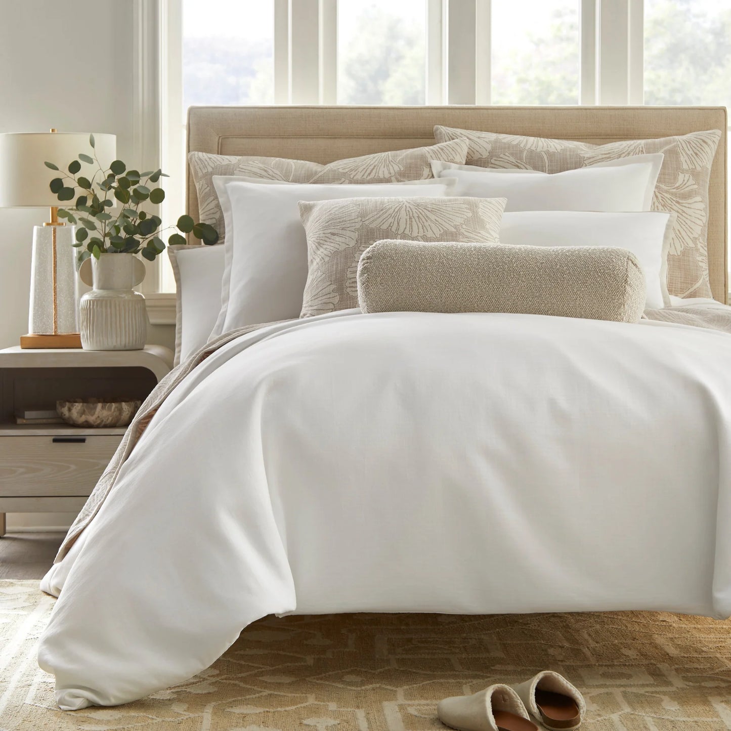Sandbar King Duvet Set – Ivory Cotton | 1 King Duvet Cover + 3 Euro Shams | Inserts Not Included