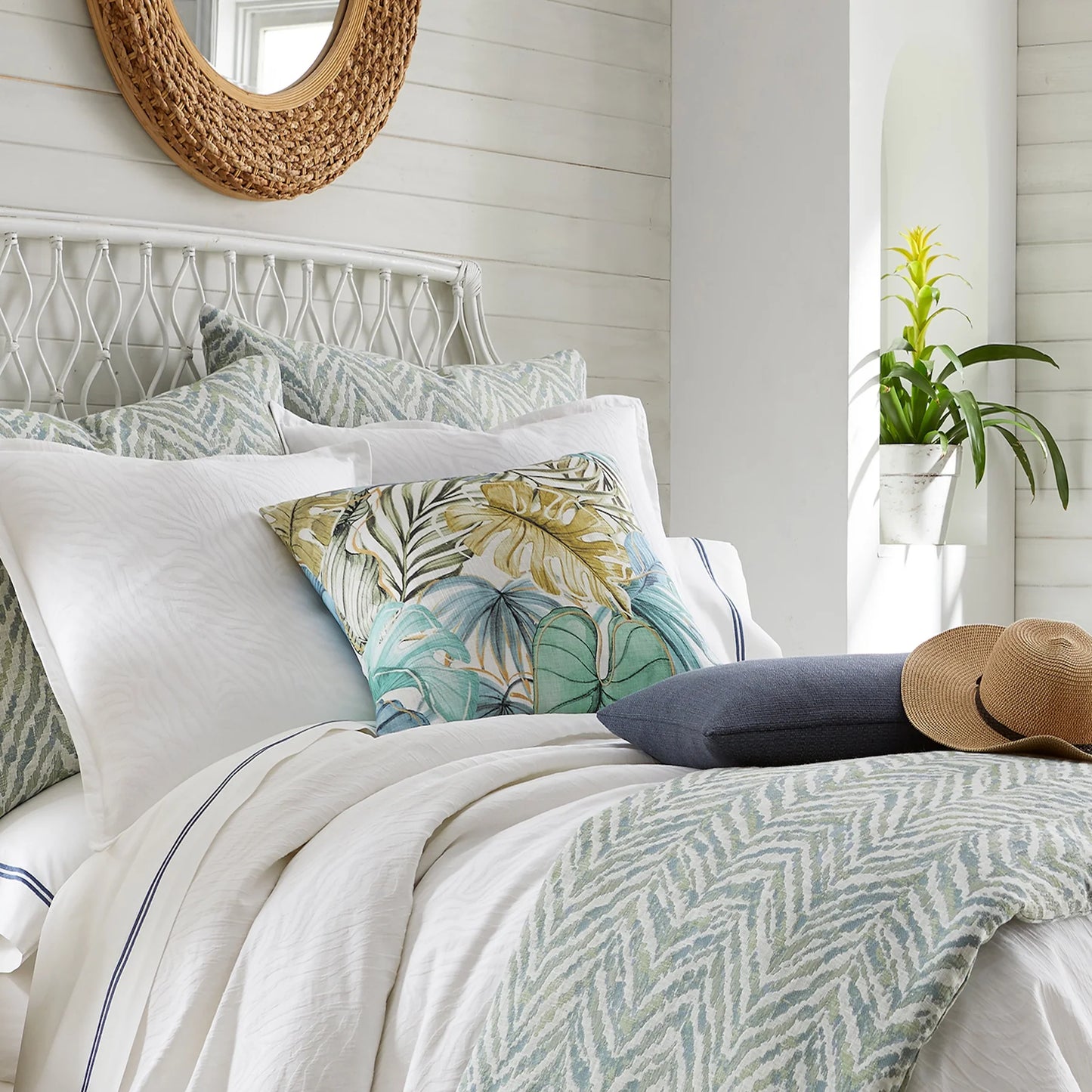 Eden Capri Printed Cotton Square Pillow (24x24) Made-To-Order