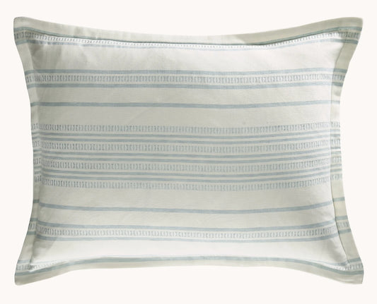 Saltwater Standard Pillow White and Pale Blue 20x26