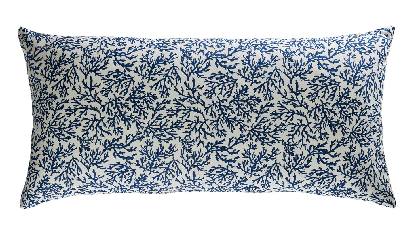 Seabed Long Rectangle Pillow Navy | White- Made-To-Order